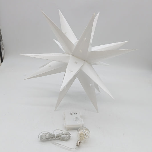 3D Weihnachtsstern Beleuchtung Fenster Dekoration 45cm LED Batterie Timer festlich