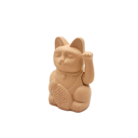 Lucky Cat Mini Glücksbringer Japanische Winkekatze Ocker 9 8 cm