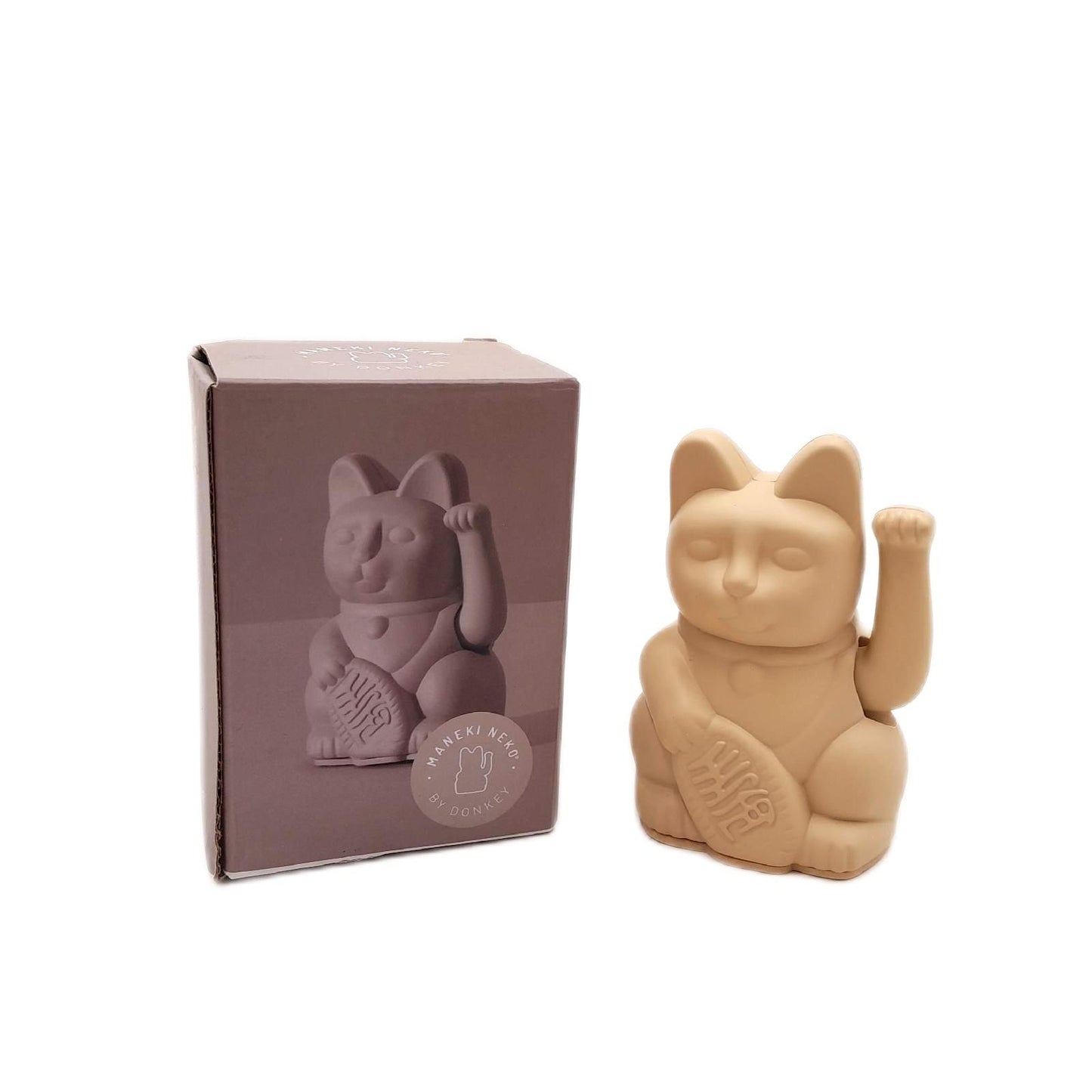 Lucky Cat Mini Glücksbringer Japanische Winkekatze Ocker 9 8 cm