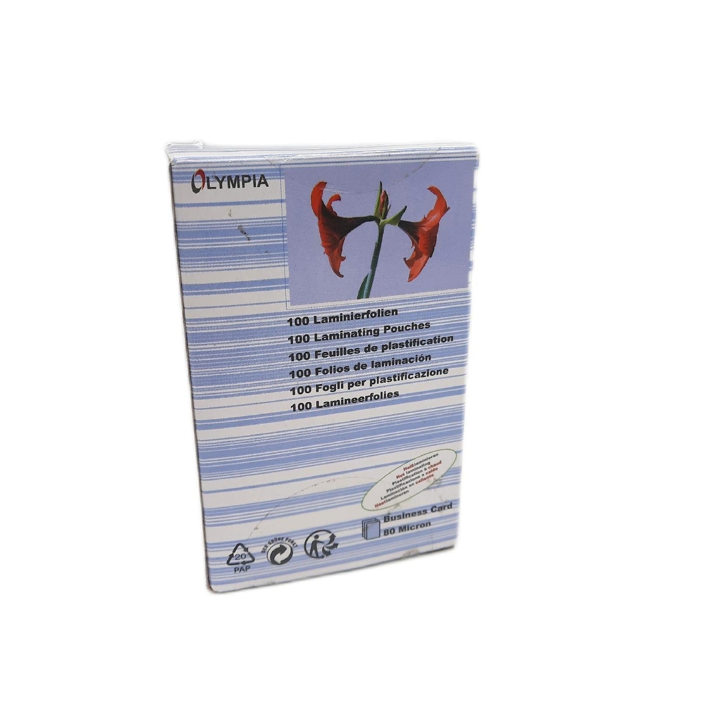 Heißlaminiertaschen Für Visitenkarten 80 Mikron Sheet - Unvollständig