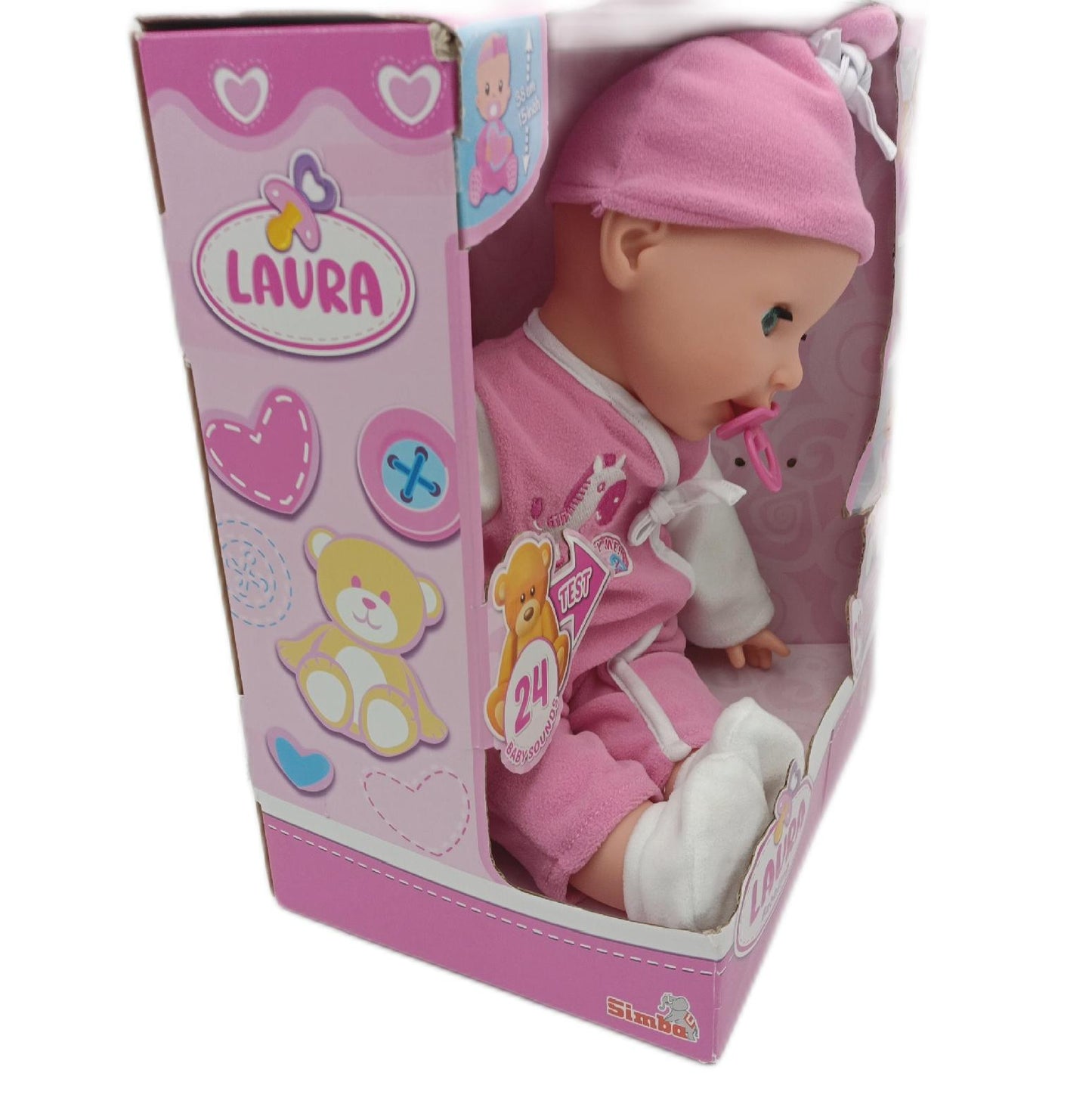 Simba 105140489 Laura Puppe Babysprache 38cm Weichkörper fehlt Soundmod