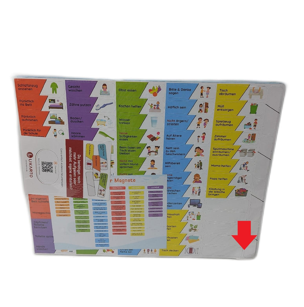 LIKARTO Belohnungstafel Kinder magnetischer Montessori Aufgabenplaner Blau Ecke leicht beschädigt