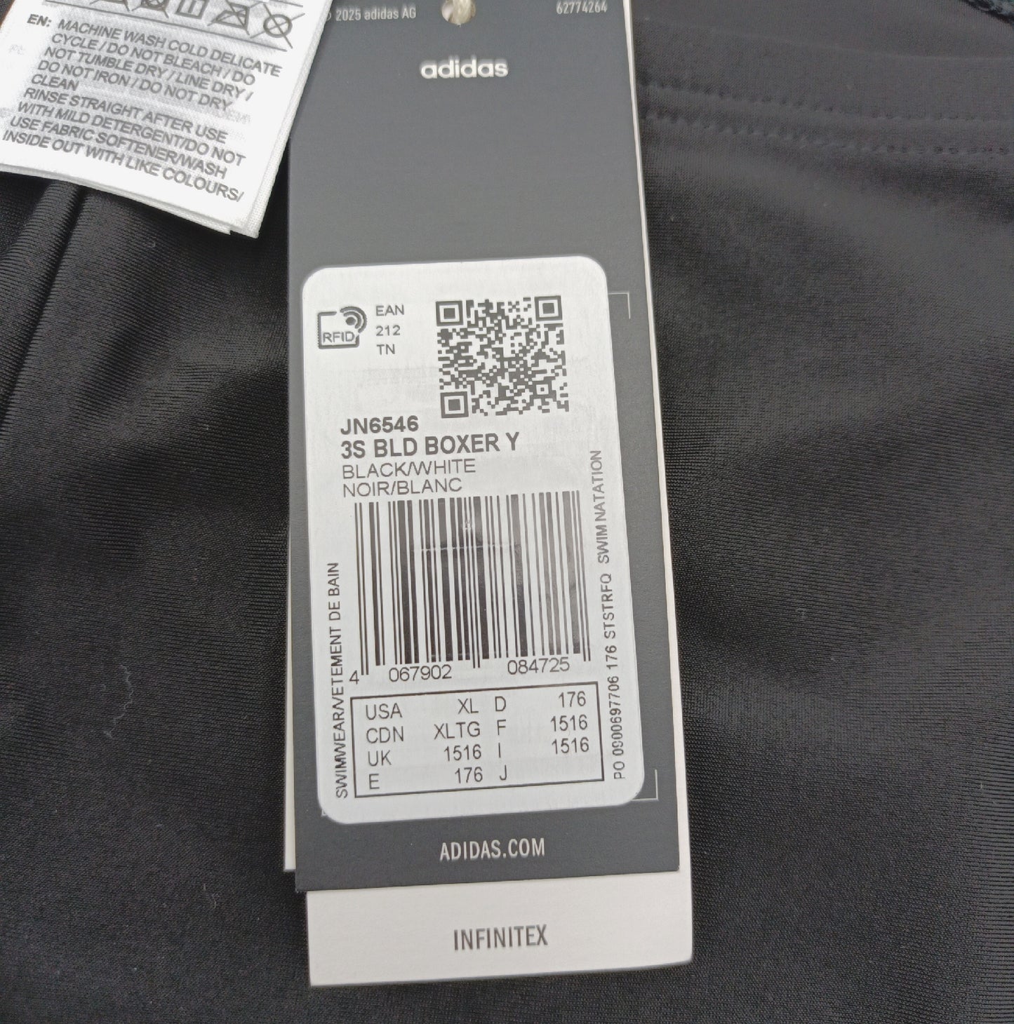 Adidas Badehose Jungen Kinderbekleidung 3 Streifen Schwarz Weiß Sport Badespaß