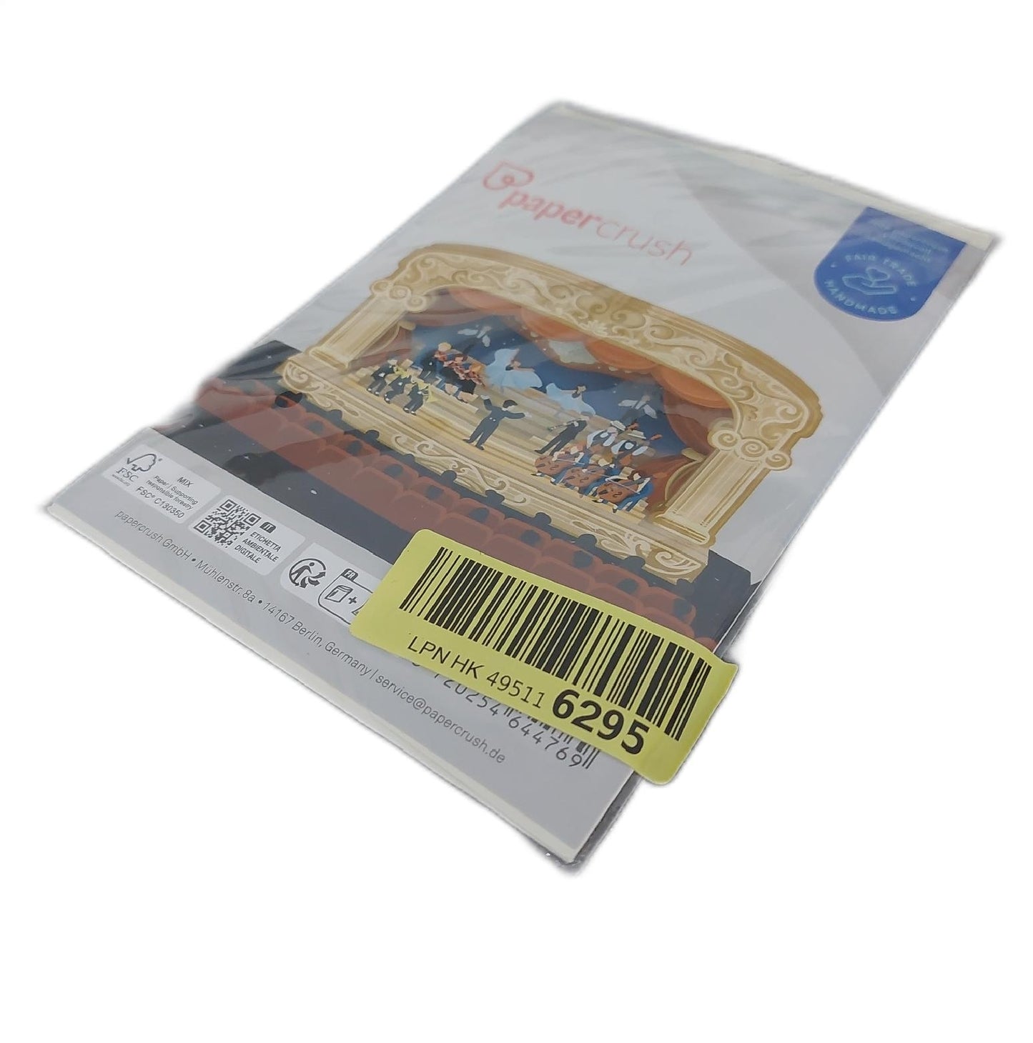 papercrush Pop Up Karte Gutschein Geschenkverpackung Theaterliebhaber Geburtstag Musical Oper Ballett