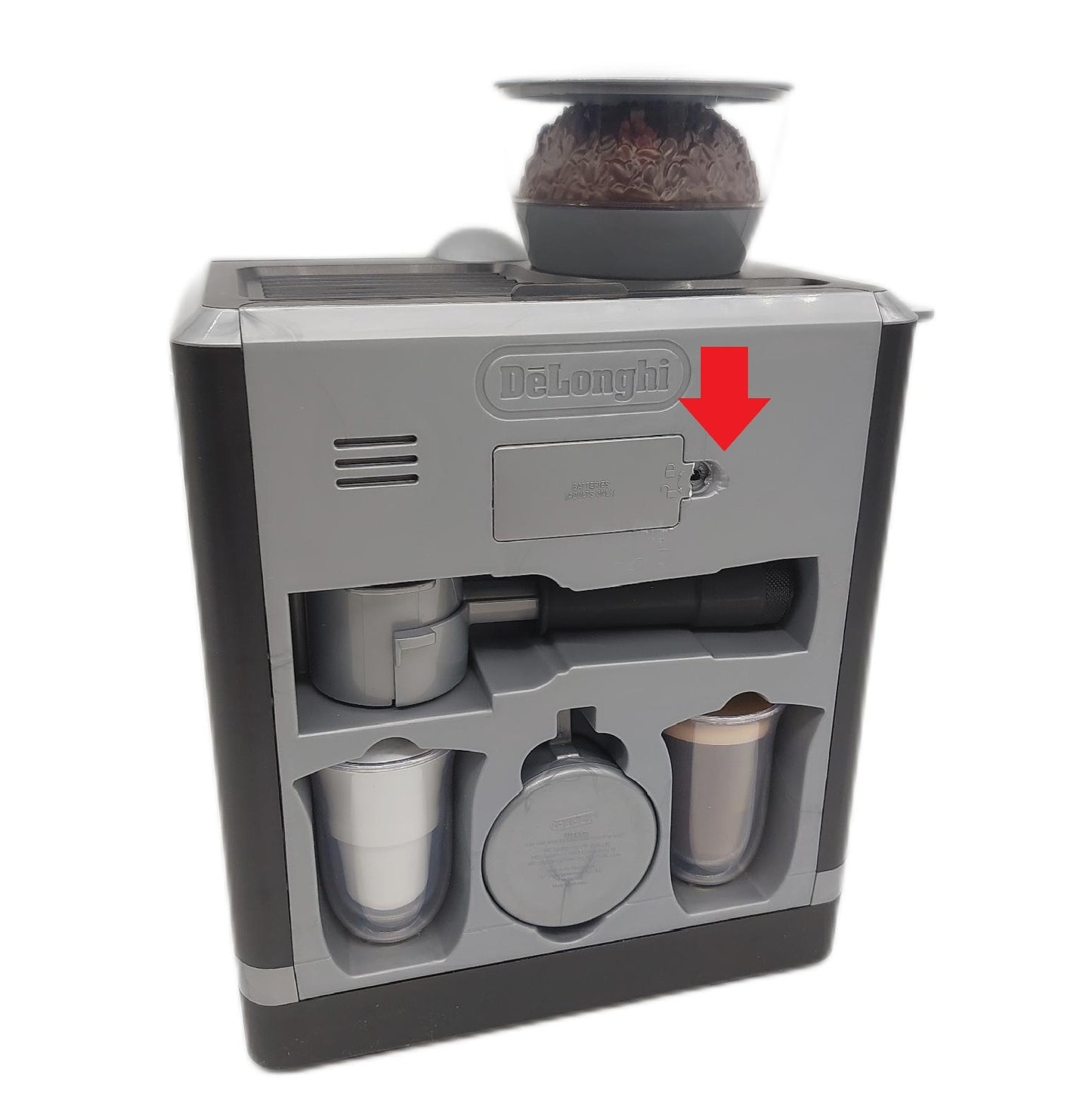 Casdon DeLonghi Barista Kaffeemaschine Spielzeug Kinder Batteriefach defekt