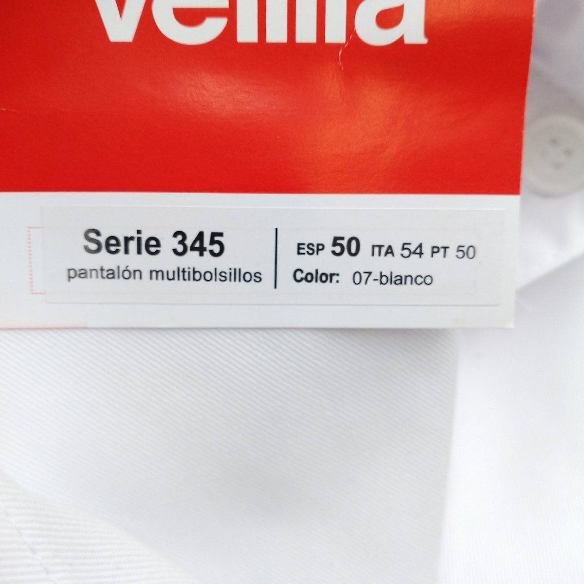 Velilla Mehrtaschenhose 345 Arbeitskleidung Größe 50 Farbe Weiss Berufshose
