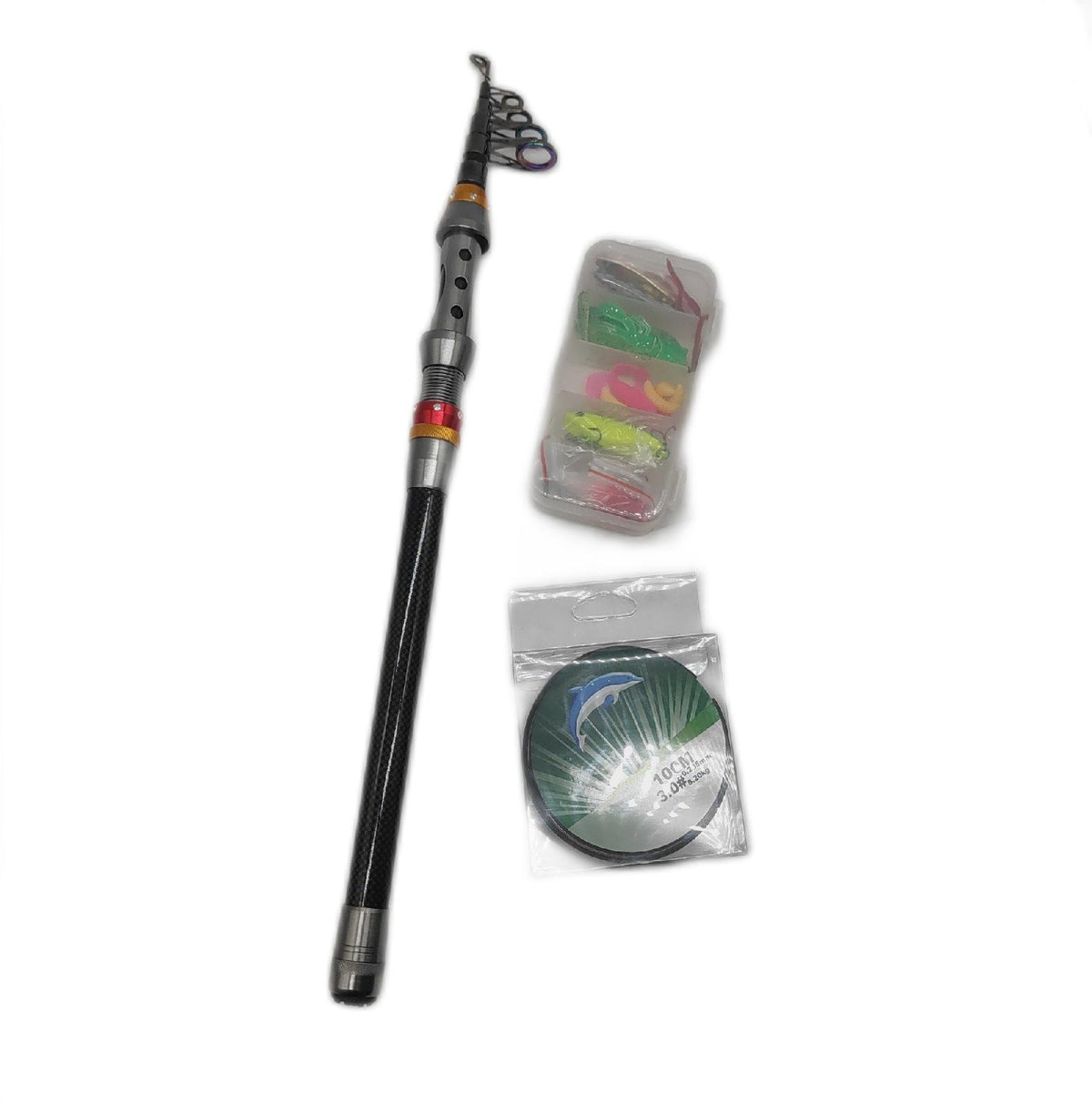 FISHOAKY Angelrute Set Komplett Carbon Fiber Teleskoprute Angelausrüstung Fishing Zubehör