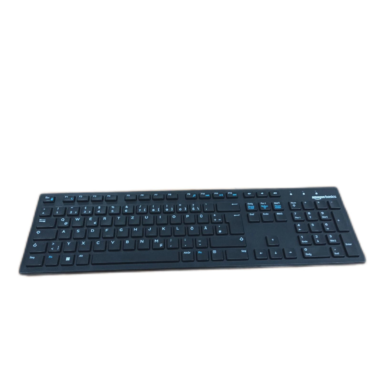 Amazon Basics Tastatur DE Layout flach USB kabelgebunden Mattschwarz Keyboards