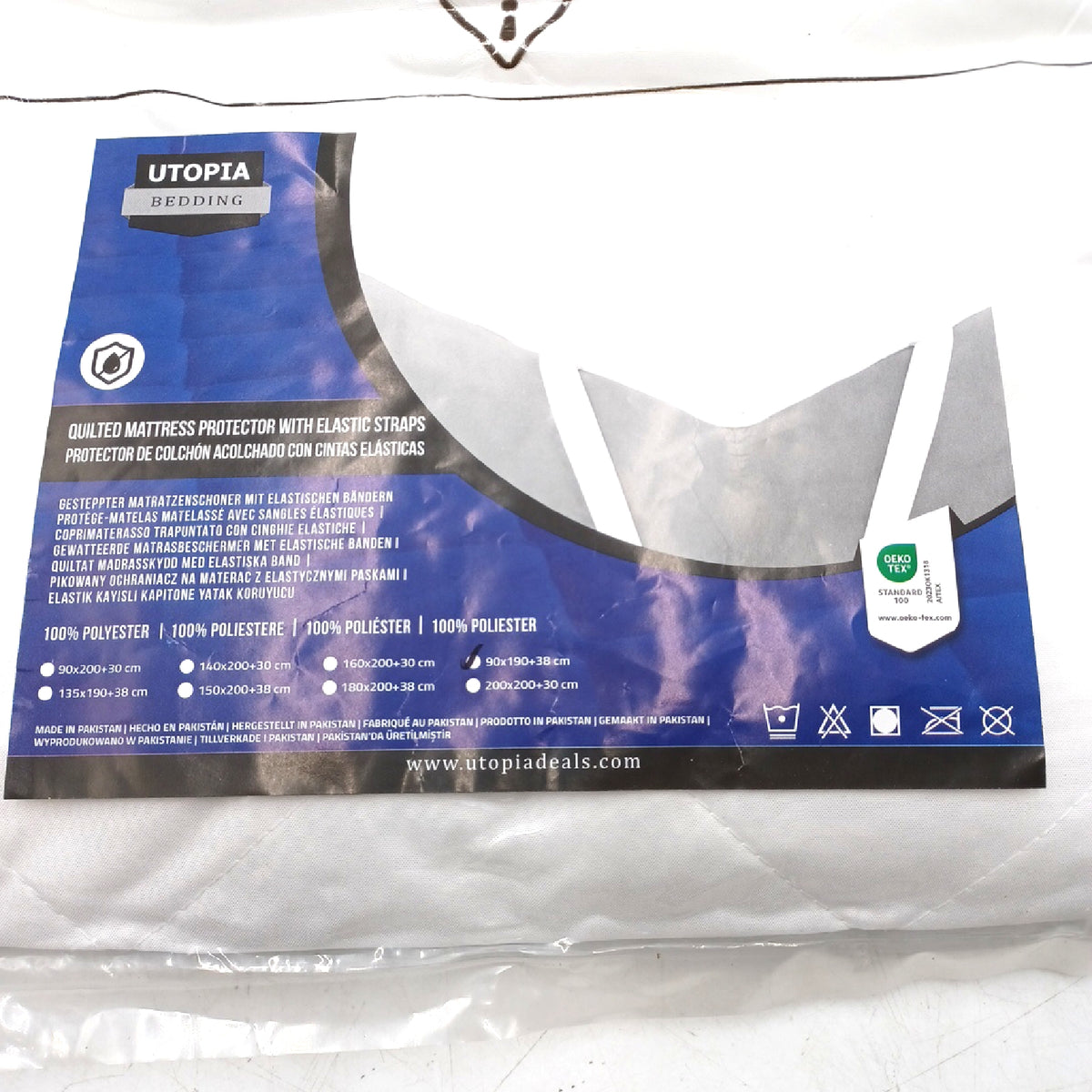 Utopia Bedding gesteppte Matratzenauflage 90 x 190 cm weich komfortabel made in EU