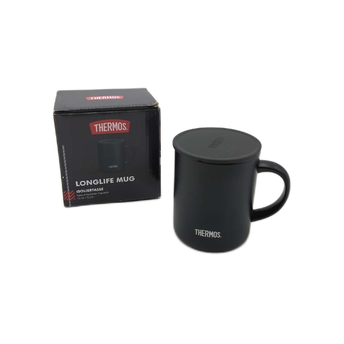 Thermos Edelstahlbecher Longlife Cup 350ml Schwarz ohne Gummiring