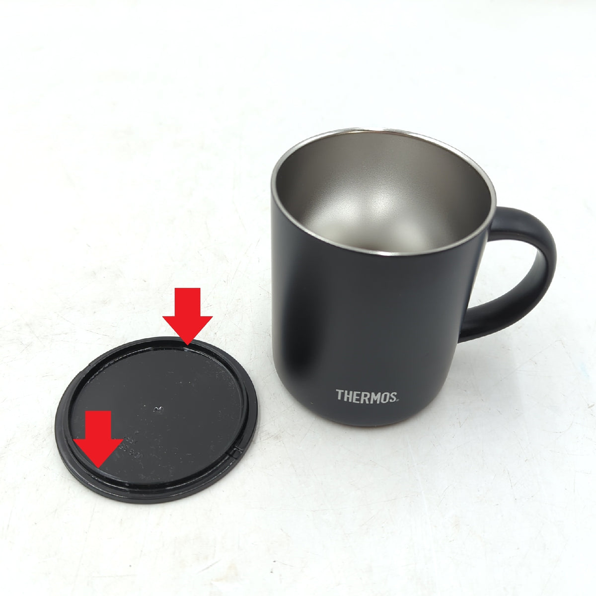 Thermos Edelstahlbecher Longlife Cup 350ml Schwarz ohne Gummiring