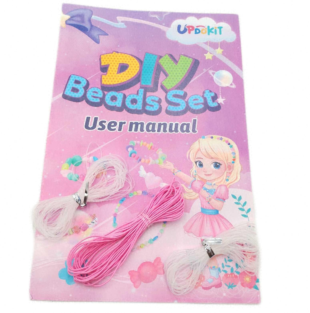 UPDOKIT Geschenkset Mädchen 2 Boxen Perlen zum Auffädeln Kinder DIY Armbänder Set