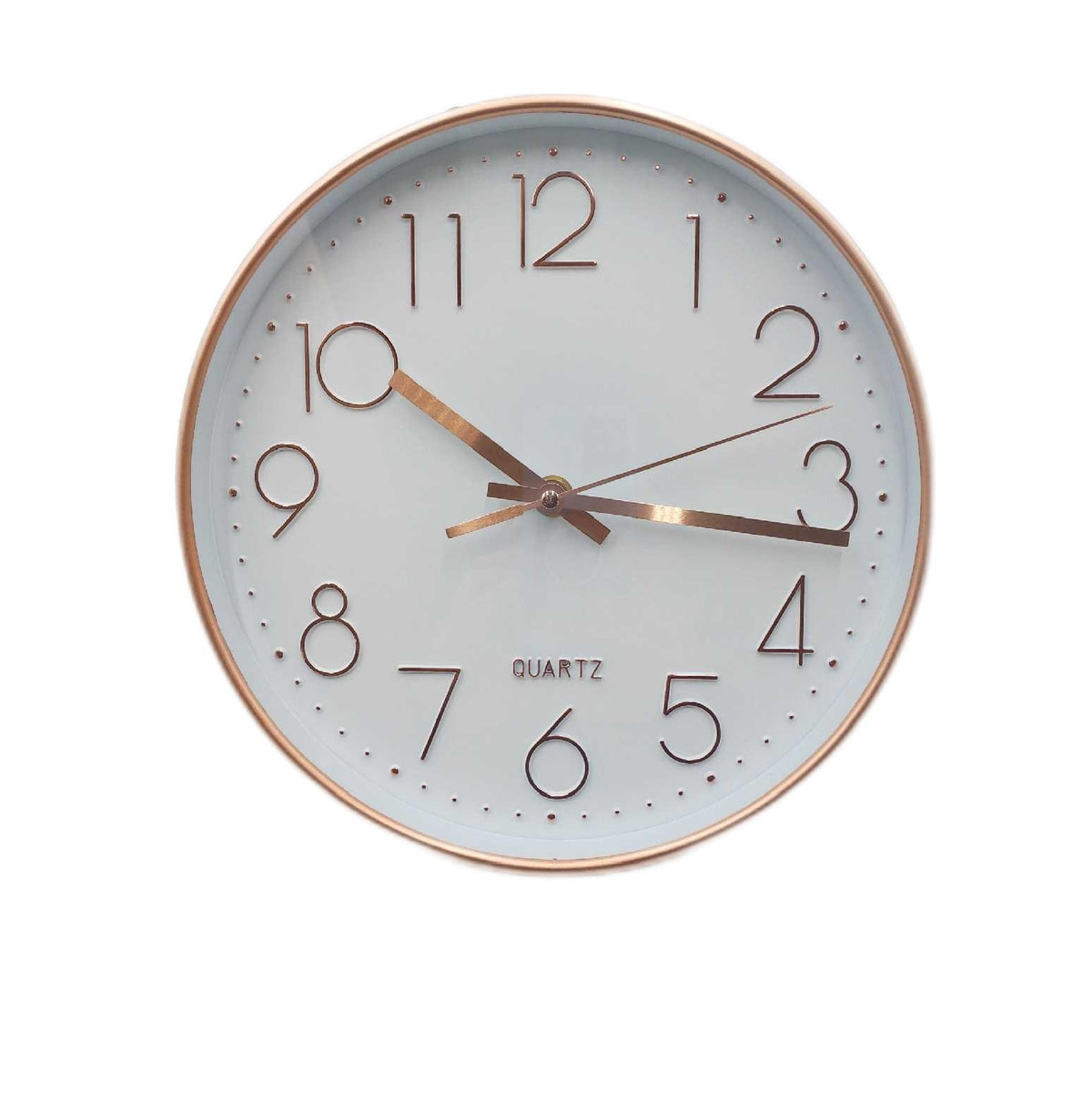 R Roségold Wanduhr Geräuschlos Batteriebetrieben Modern Glas Design
