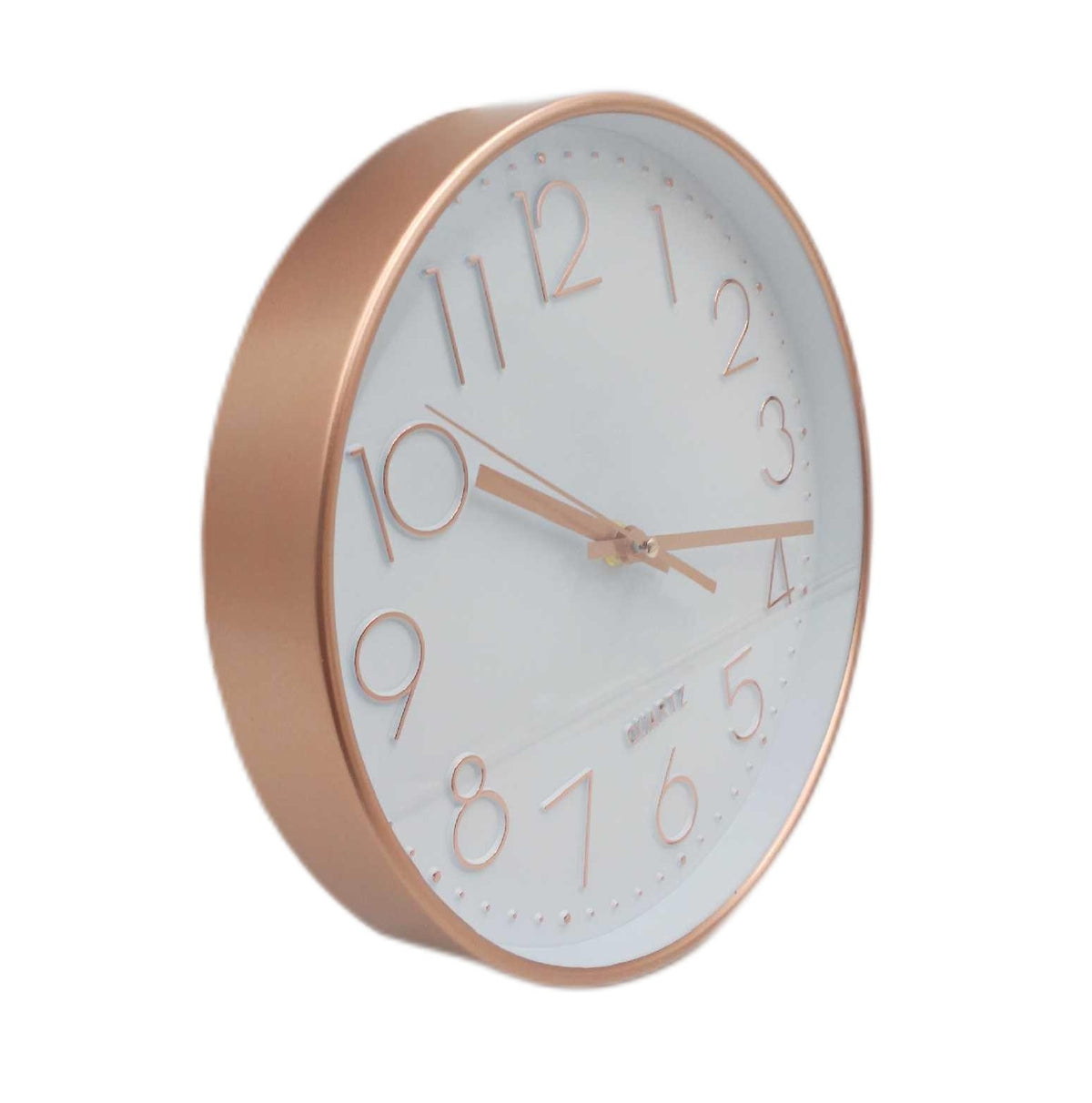 R Roségold Wanduhr Geräuschlos Batteriebetrieben Modern Glas Design