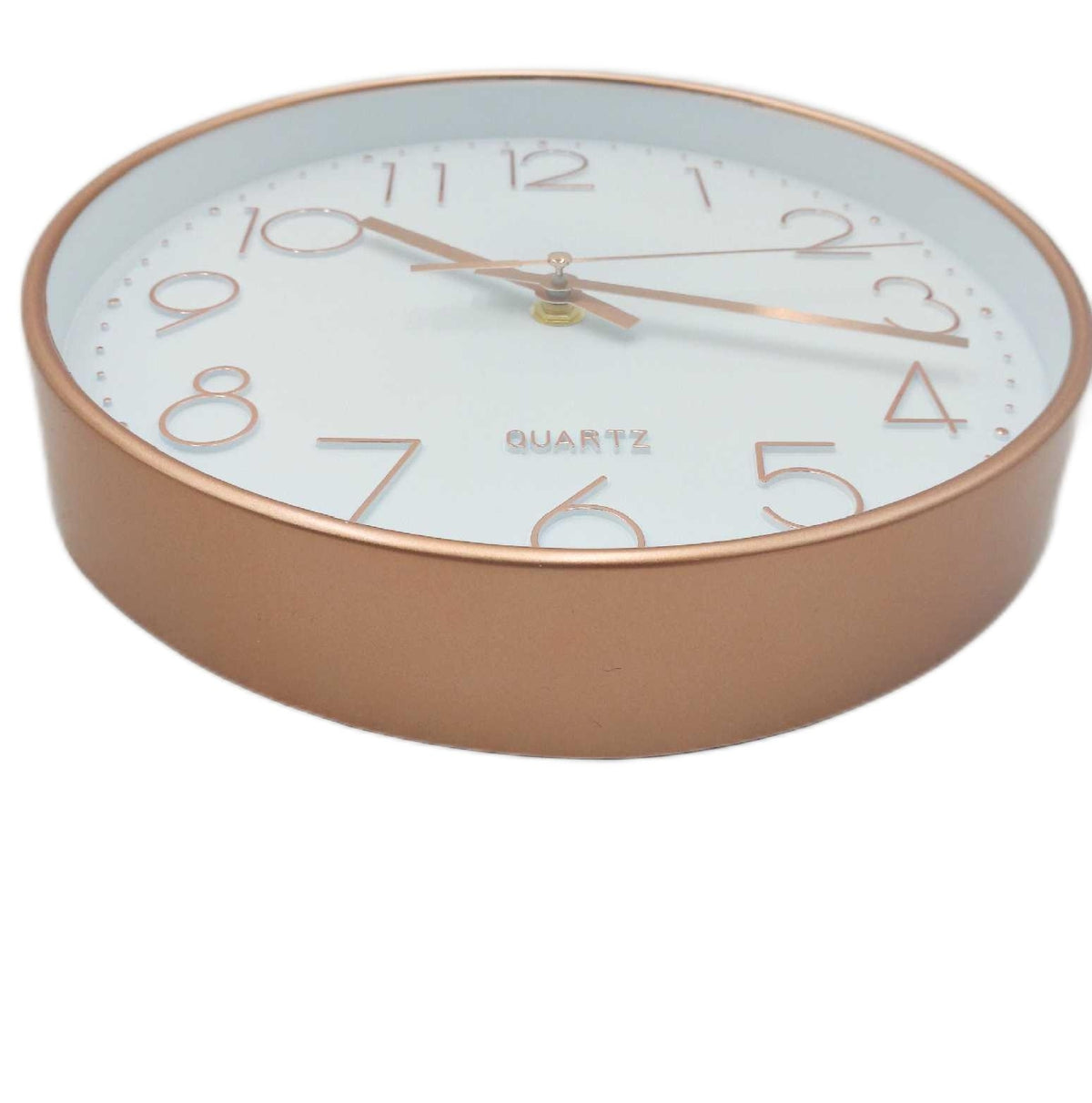 R Roségold Wanduhr Geräuschlos Batteriebetrieben Modern Glas Design