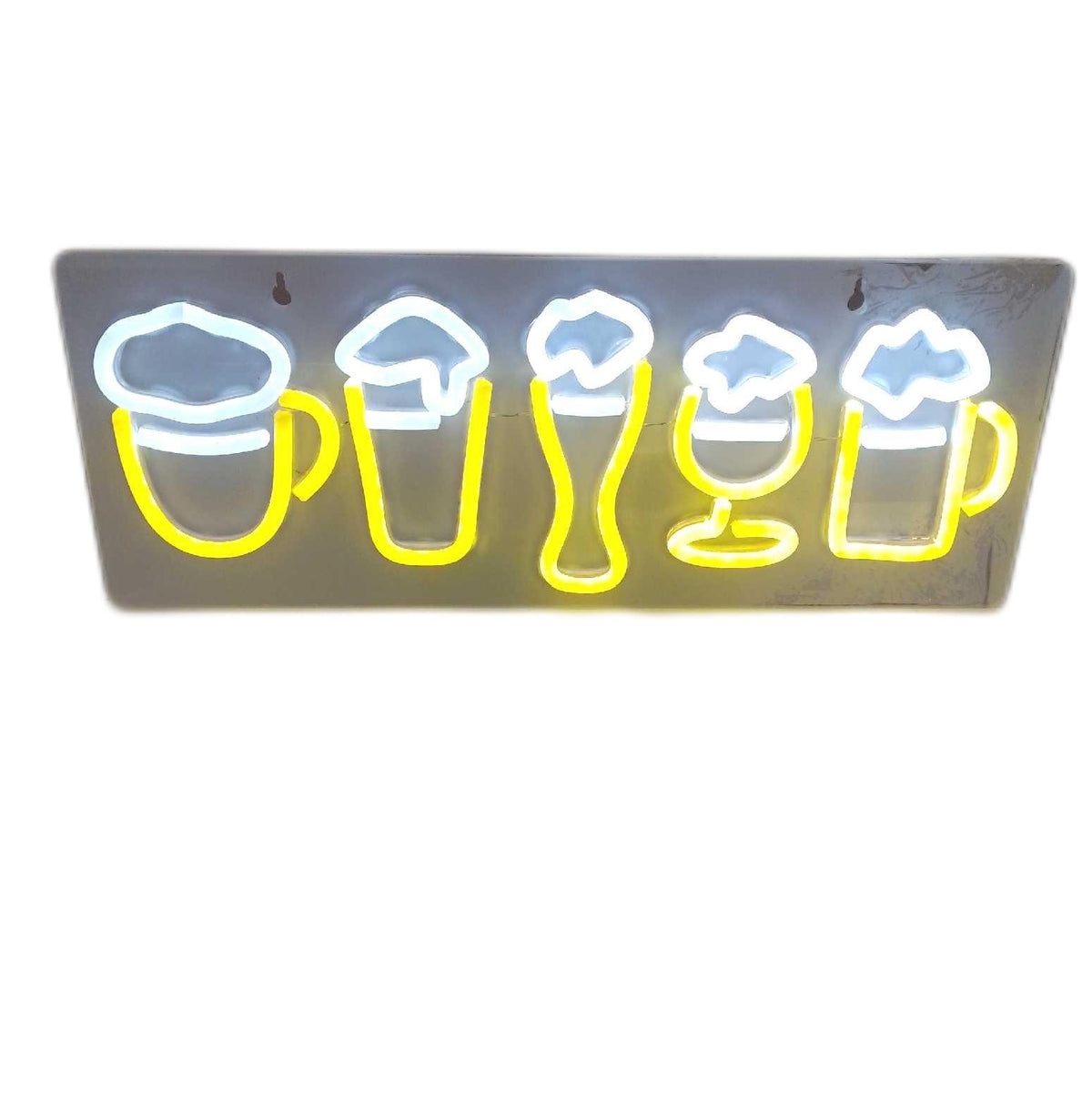 FITNATE Bier Neon Schild Bar Leuchtschild Acryl Barschild Leuchtreklame Wand durchsichtig