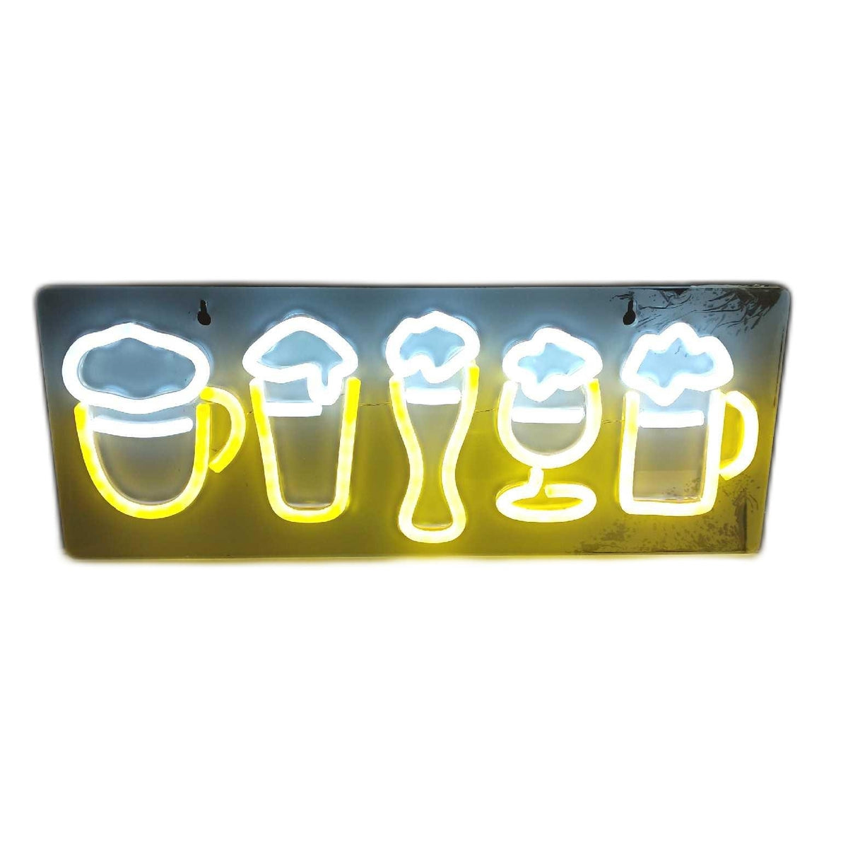 FITNATE Bier Neon Schild Bar Leuchtschild Acryl Barschild Leuchtreklame Wand durchsichtig