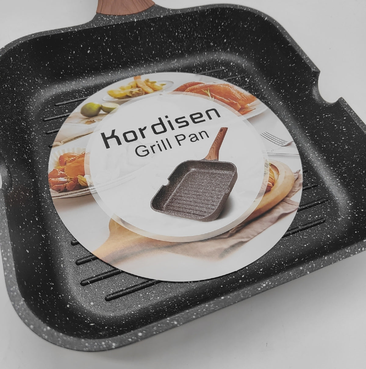 Kordisen Grillpfanne Kochgeschirr quadratische Pfanne 24 cm Antihaft Induk