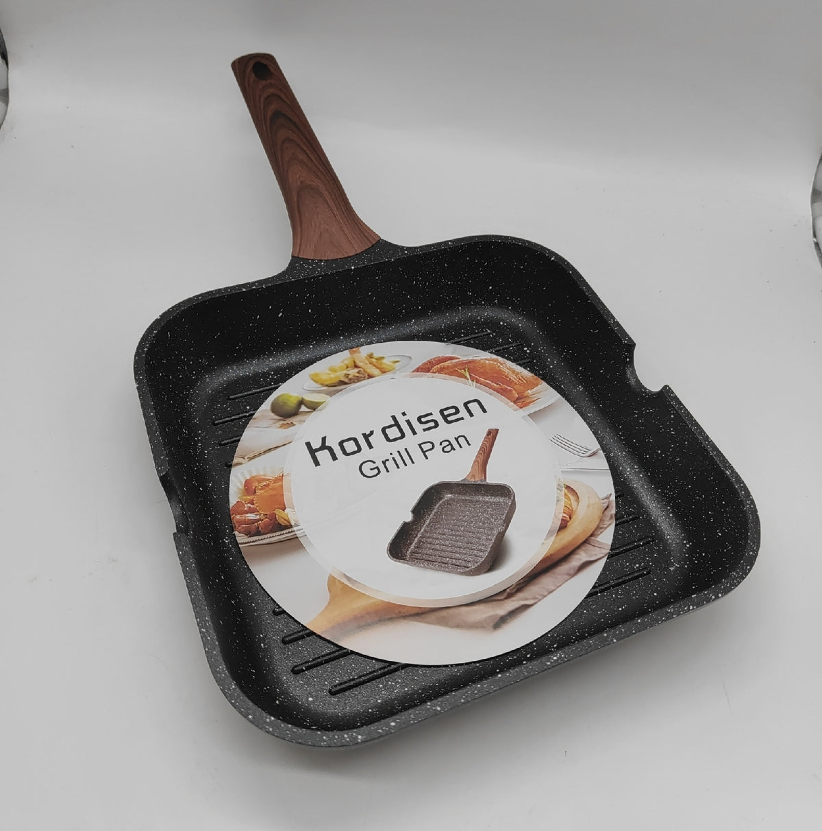 Kordisen Grillpfanne Kochgeschirr quadratische Pfanne 24 cm Antihaft Induk