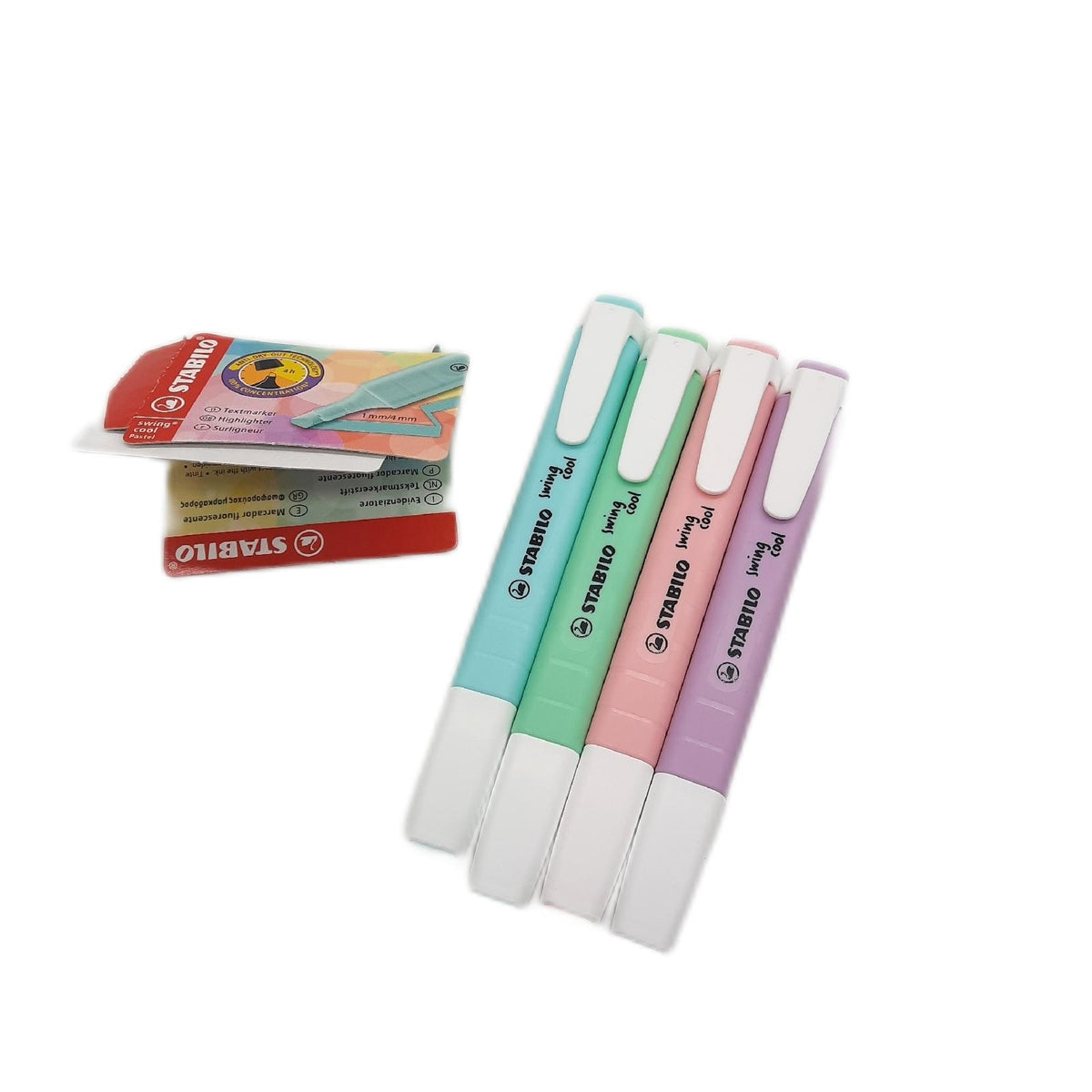 STABILO Highlighter Schreibwaren Box 4 kühle Pastellfarben für kreative Nutzung