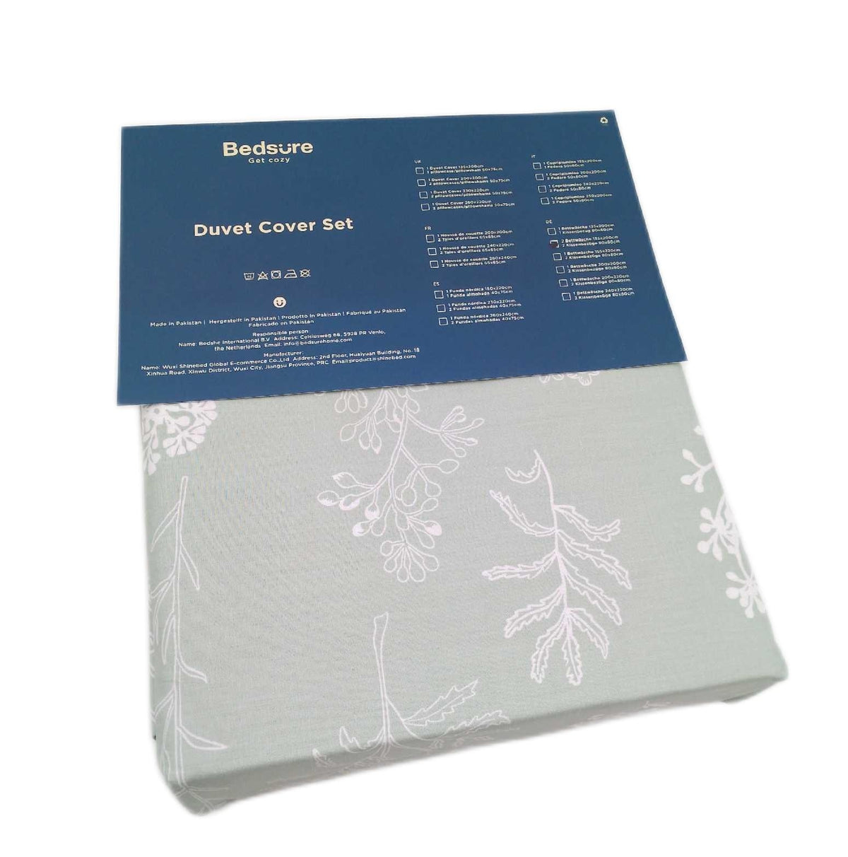 BEDSURE Bettwäsche 135x200 4teilig Baumwolle Bettwäsche Set Grün mit Bettbezug und Kissenbezügen