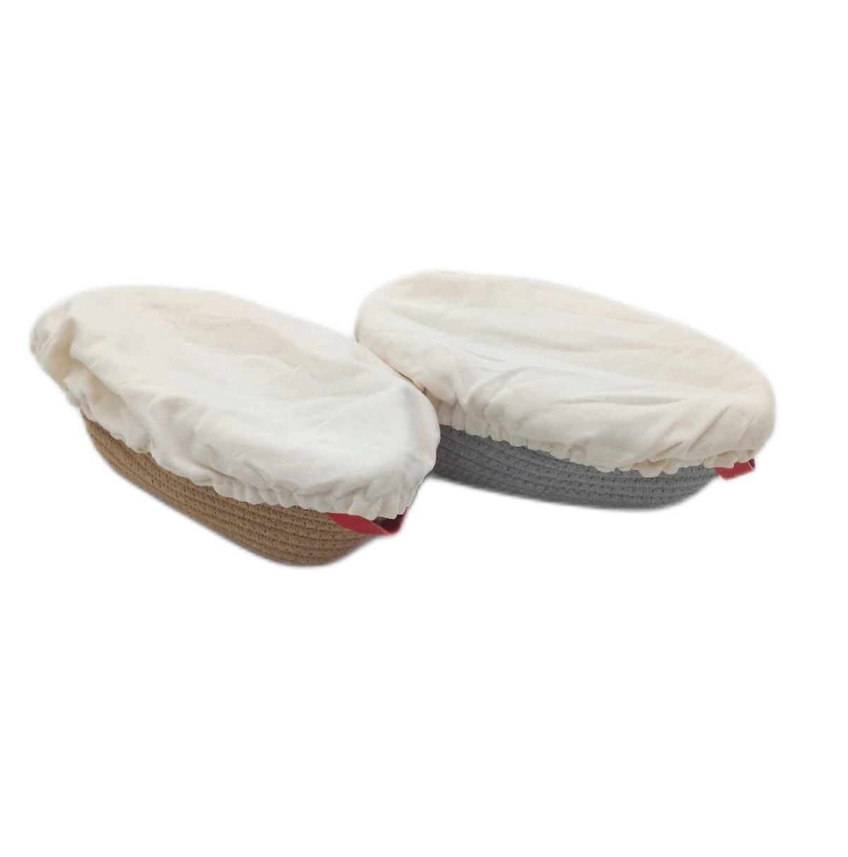 Unbekannt Garkorb Set 2 Stuck 26 cm Oval Garkorb Garkorb Bezug Deckel Sauerteigbrot