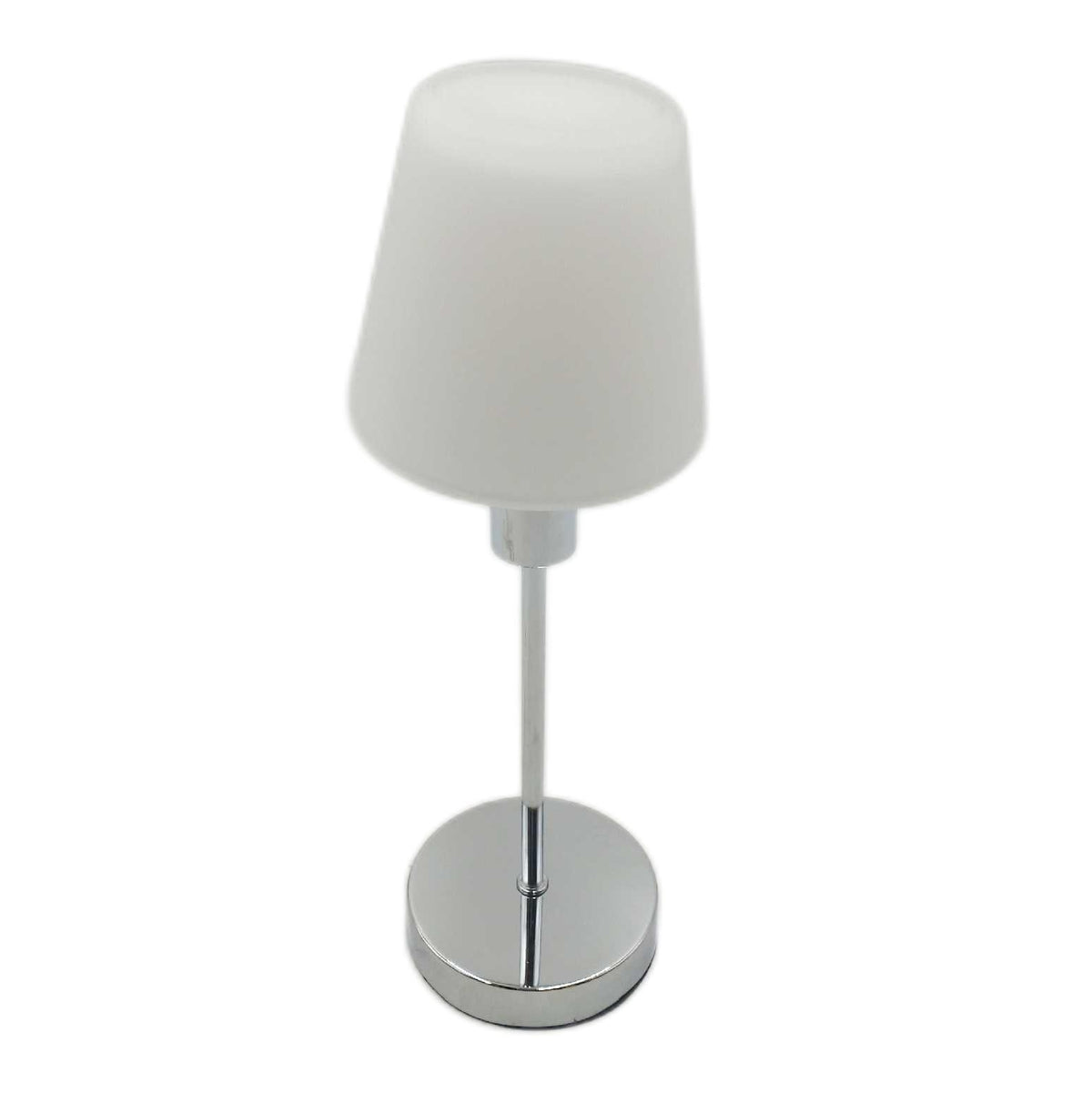 Trio Leuchten Tischleuchte Luis II 595700106 Metall Chrom Glas Weiß Satiert