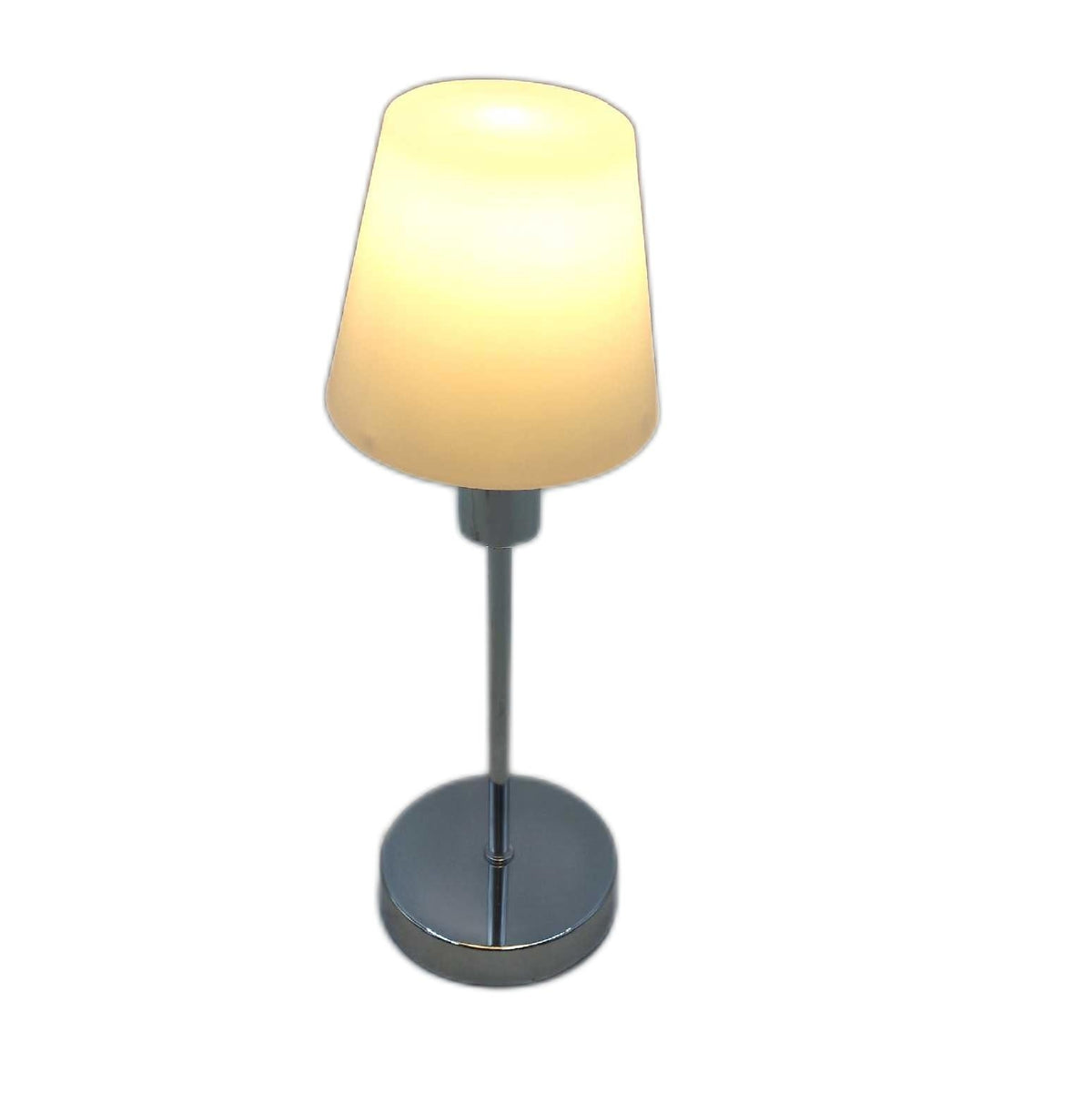 Trio Leuchten Tischleuchte Luis II 595700106 Metall Chrom Glas Weiß Satiert
