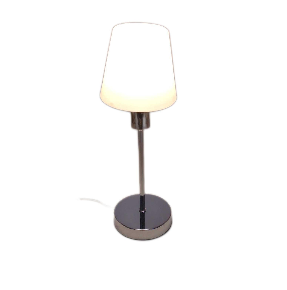 Trio Leuchten Tischleuchte Luis II 595700106 Metall Chrom Glas Weiß Satiert