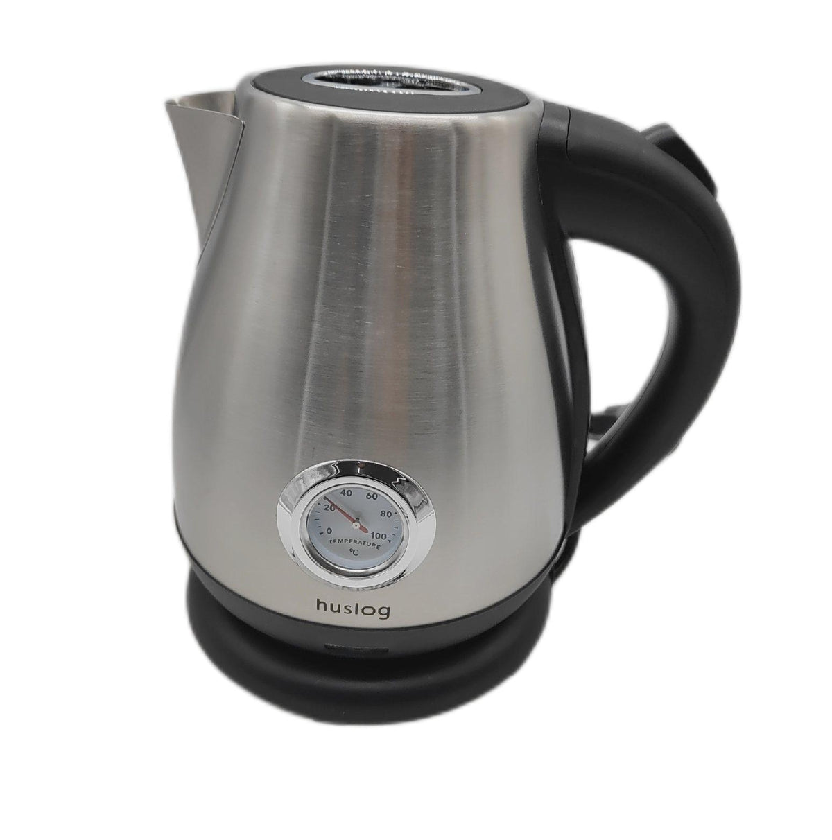 huslog Retro Edelstahl Wasserkocher 17 Liter 2200 Watt Temperaturanzeige Schnellkochfunktion kabellos automatische Abschaltung 360 Grad Basis Silber