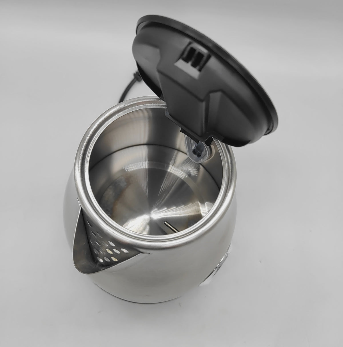 huslog Retro Edelstahl Wasserkocher 17 Liter 2200 Watt Temperaturanzeige Schnellkochfunktion kabellos automatische Abschaltung 360 Grad Basis Silber