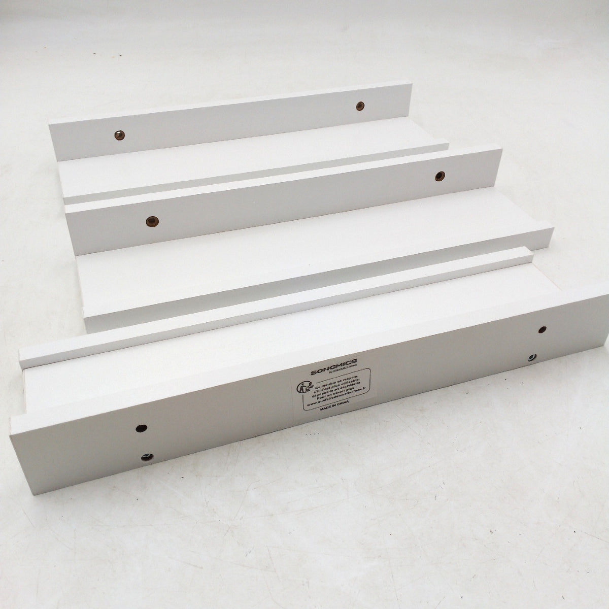 SONGMICS Wandregal Schweberegal 3er Set Wandboard 10 x 38 cm Regal Wandmontage Holz