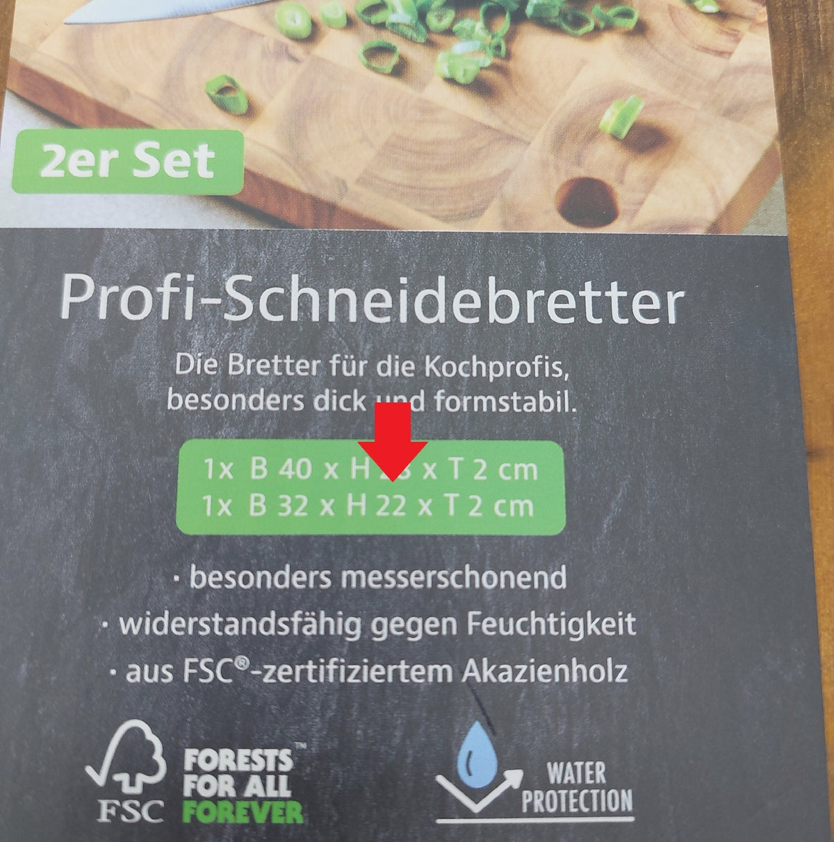 KESPER Schneidebrett 32 x 22 x 2 cm Holzbrett 1
