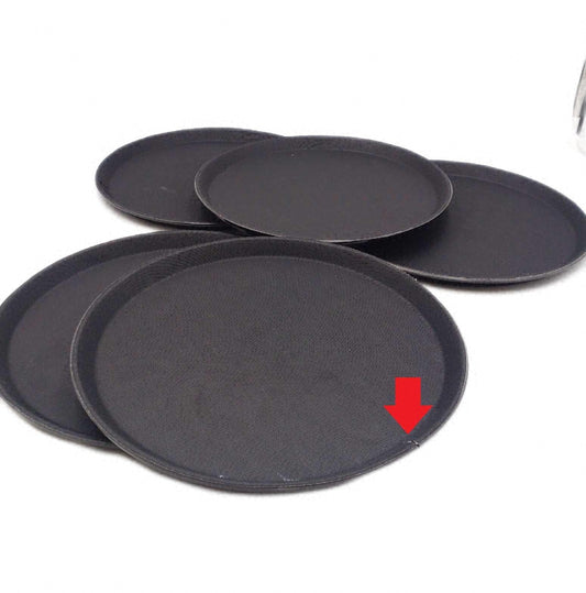 Relaxdays Serviertablett 5er Set rund rutschfeste Oberfläche Kellnertablett Gebrauchsspuren