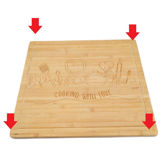 KESPER Buffetplatte Schneidebrett Herdabdeckung Holzbrett ohne Fuesse Schrauben