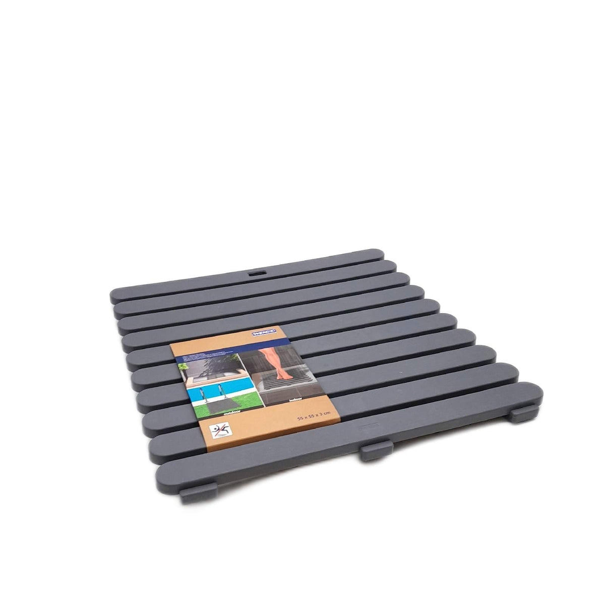 Wenko Duschmatte Badematte Indoor Outdoor Grau 55 x 55 cm r