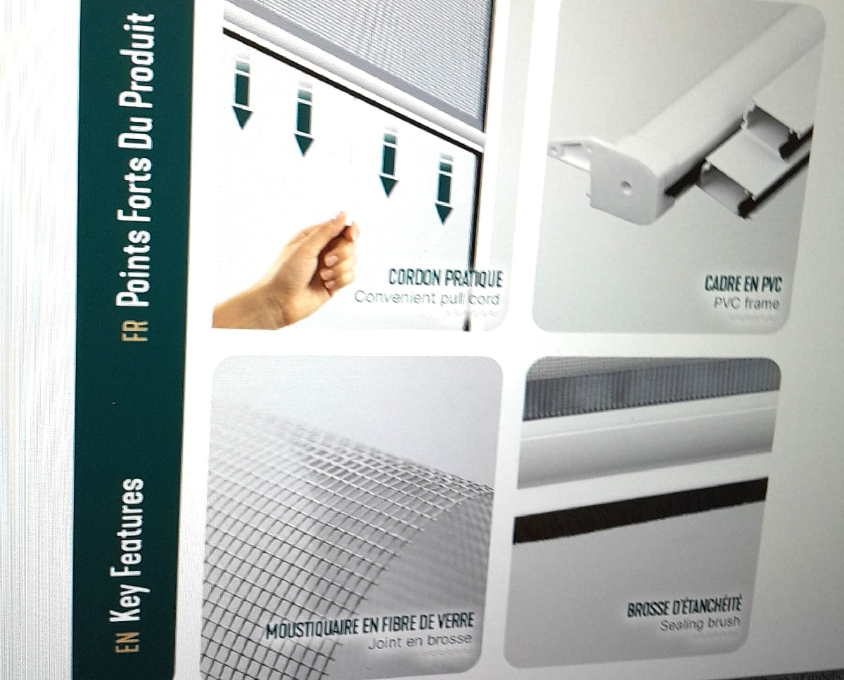 Store Moustiquaire Fensterrollo Fensterzubehör Enroulable Pvc Recoupable