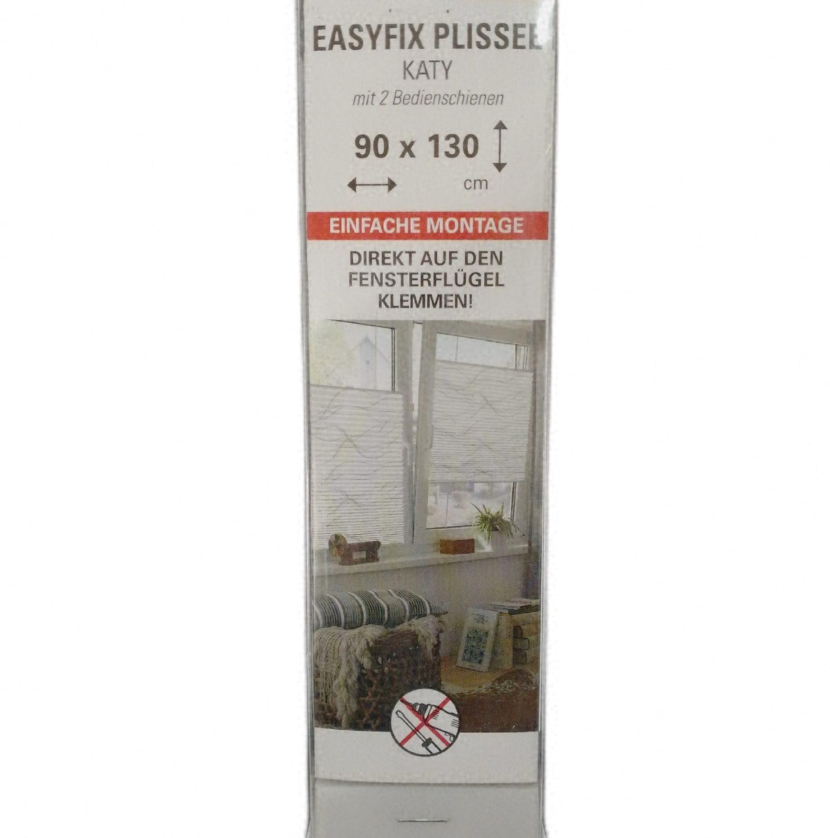 Gardinia EASYFIX Katy Wave Plissee ohne Bohren Zum Klemmen Blickdicht Sichtschutz Vorhang