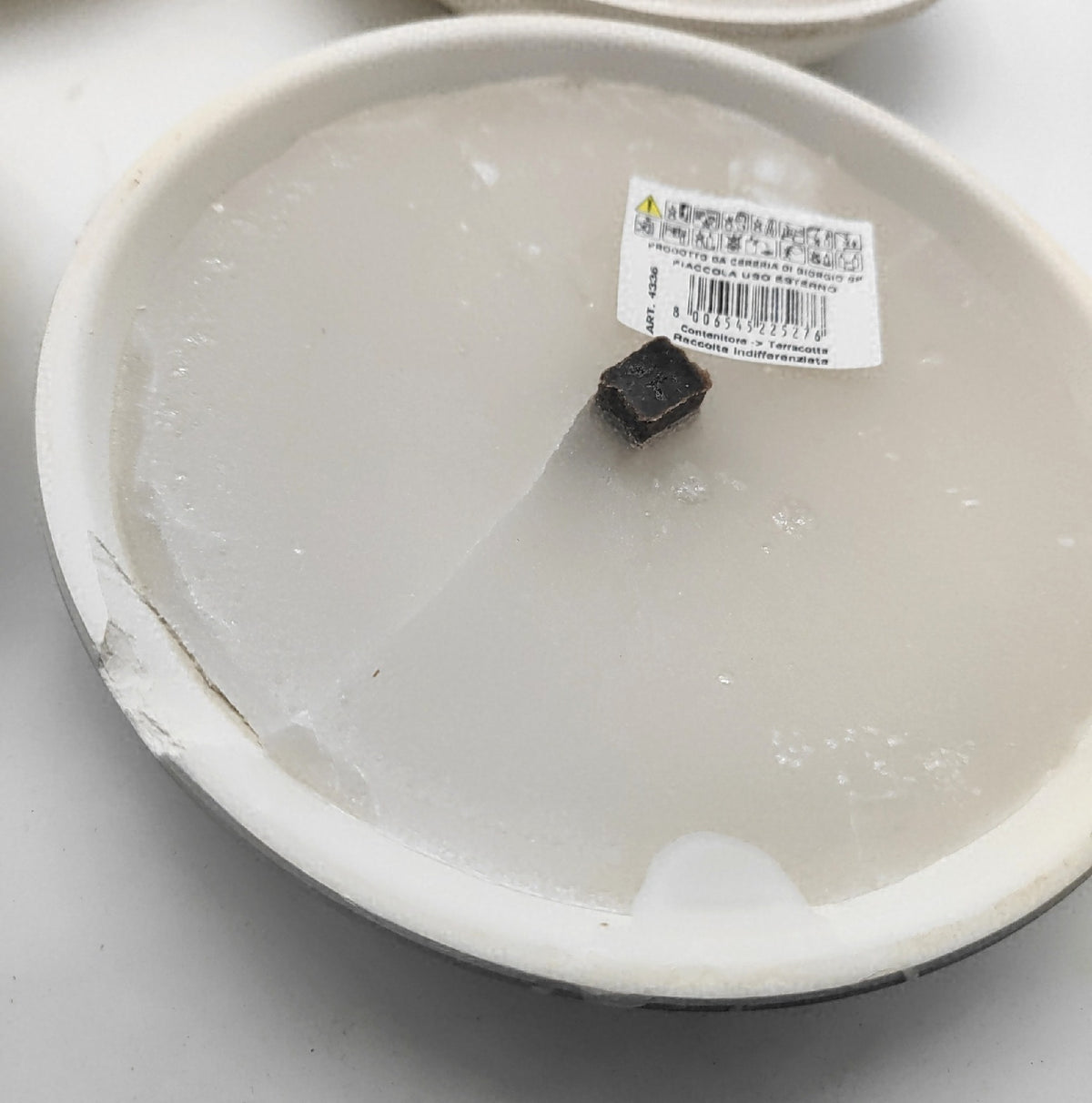 Set 12 weiße Terrakotta Fackeln 17 cm Brenndauer 75 Stunden Porzellan beschädigt