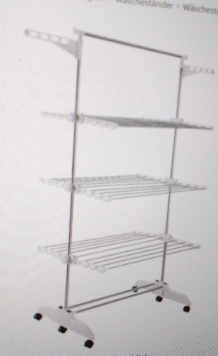 PORTENTUM Wäscheständer Turm klappbar 14 cm Breite 5 Ebenen 58 Haken Wäschetrockner