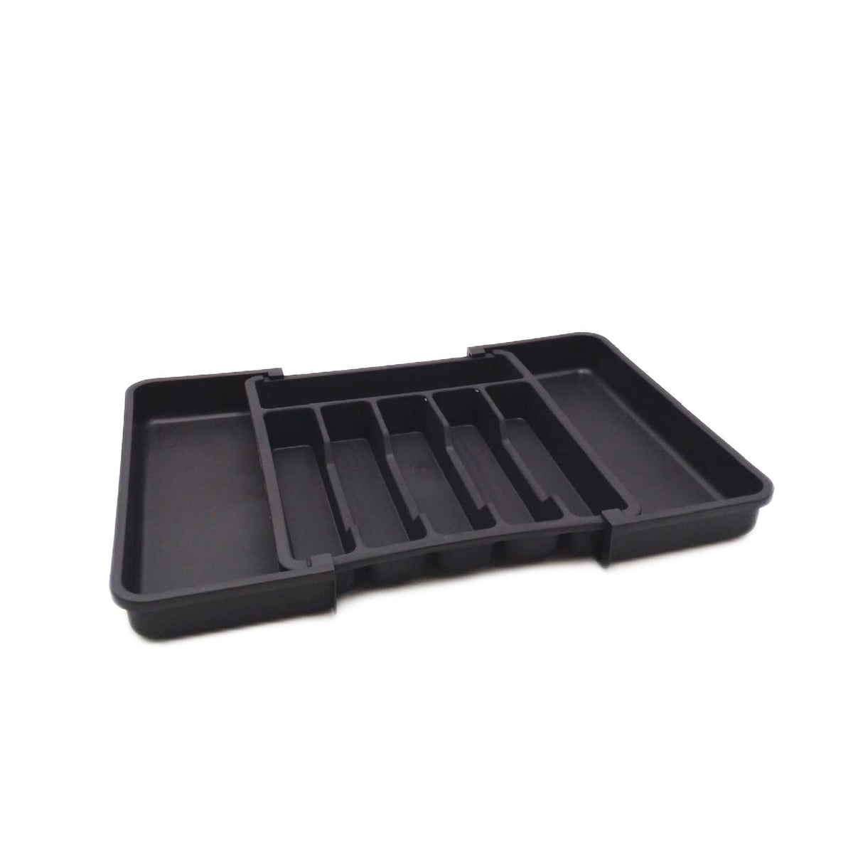 HIYAA Ausziehbares Utensilientablett Schublade Besteck Organizer Kunststoff Schwarz Küche