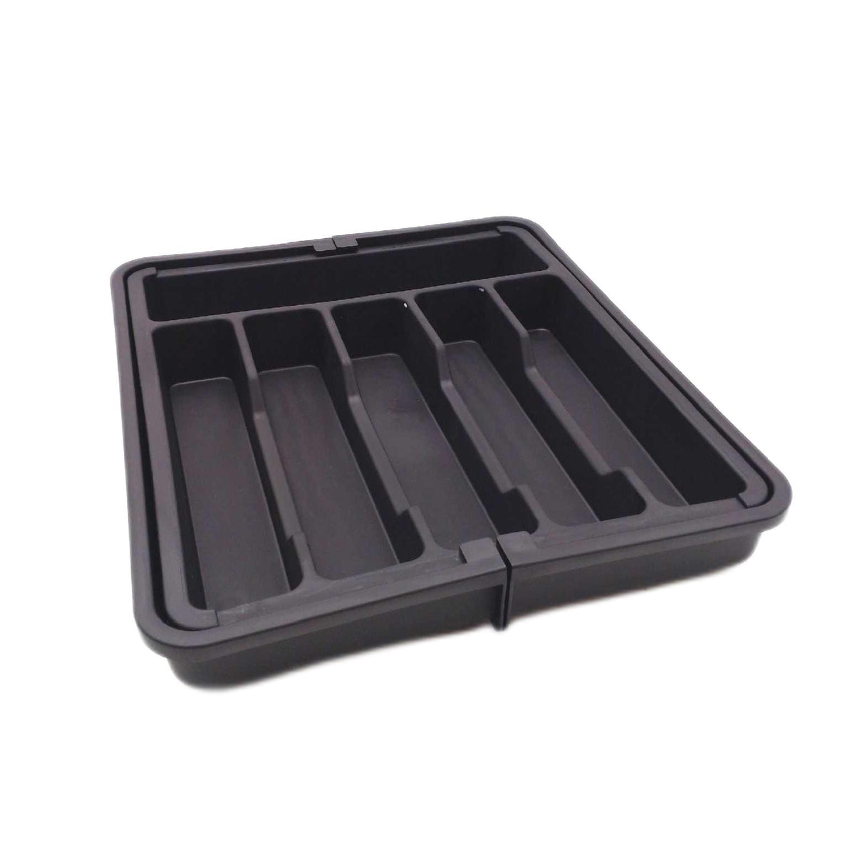 HIYAA Ausziehbares Utensilientablett Schublade Besteck Organizer Kunststoff Schwarz Küche