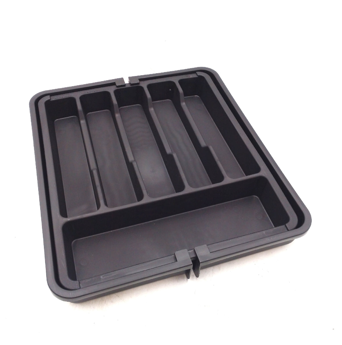 HIYAA Ausziehbares Utensilientablett Schublade Besteck Organizer Kunststoff Schwarz Küche