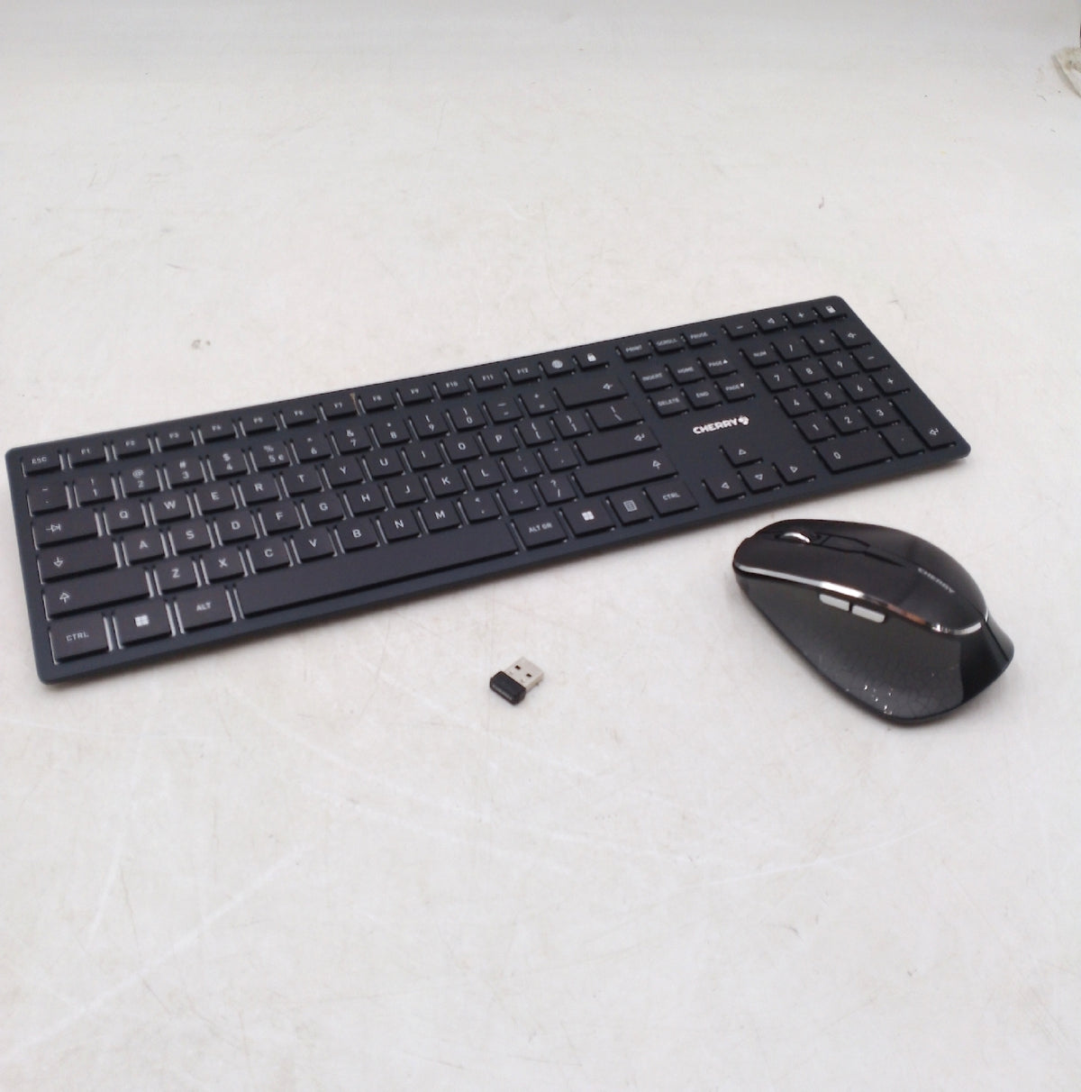 QWERTY CHERRY DW 9500 Slim Kabelloses Tastatur  Maus Set EU Layout Bluetooth 2,4
