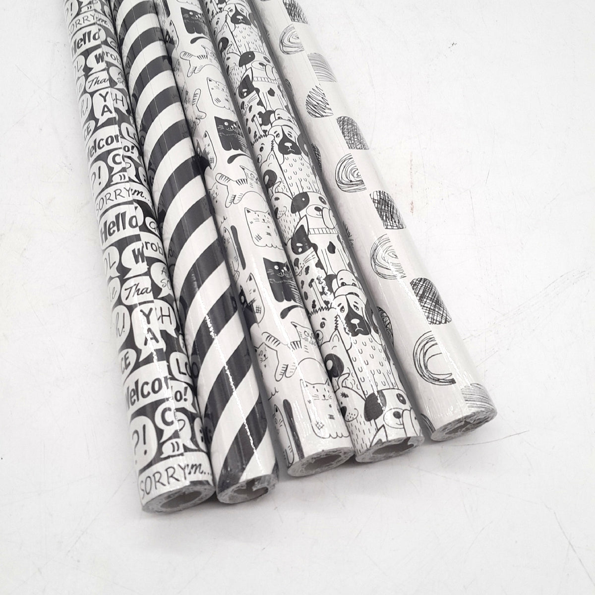 Paw Geschenkpapier 200x70cm 5 Rollen Mix aus 5 Motiven Elegante Papierrolle Arts