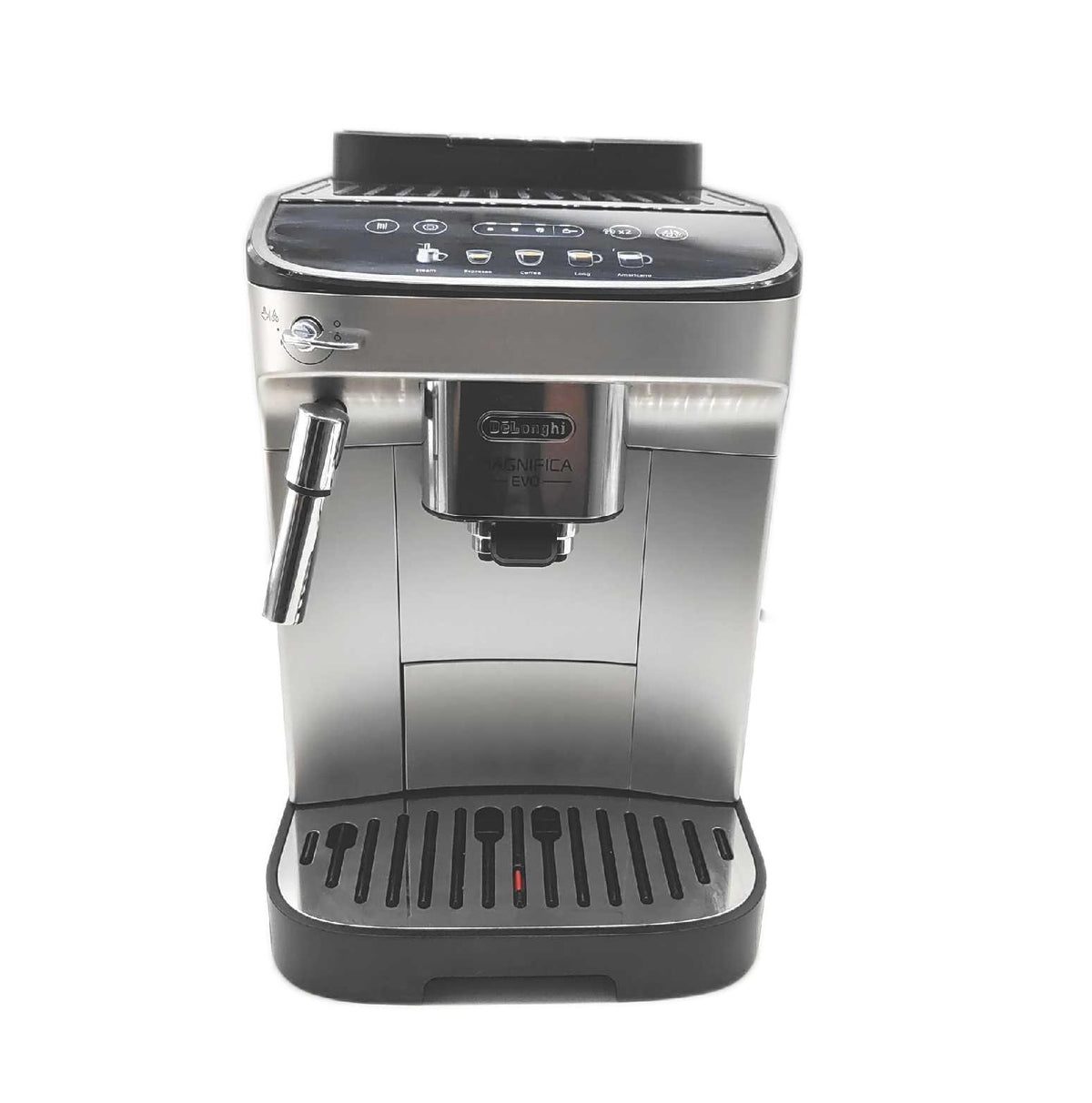 De Longhi Espressomaschine Kaffeezubereiter Küche Magnifica Evo Mahlwerk Silber elegant effizient