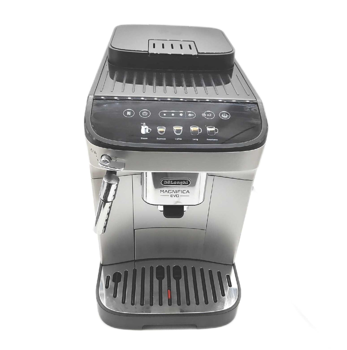 De Longhi Espressomaschine Kaffeezubereiter Küche Magnifica Evo Mahlwerk Silber elegant effizient