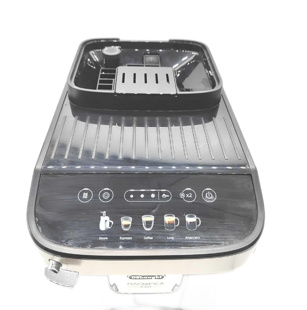 De Longhi Espressomaschine Kaffeezubereiter Küche Magnifica Evo Mahlwerk Silber elegant effizient