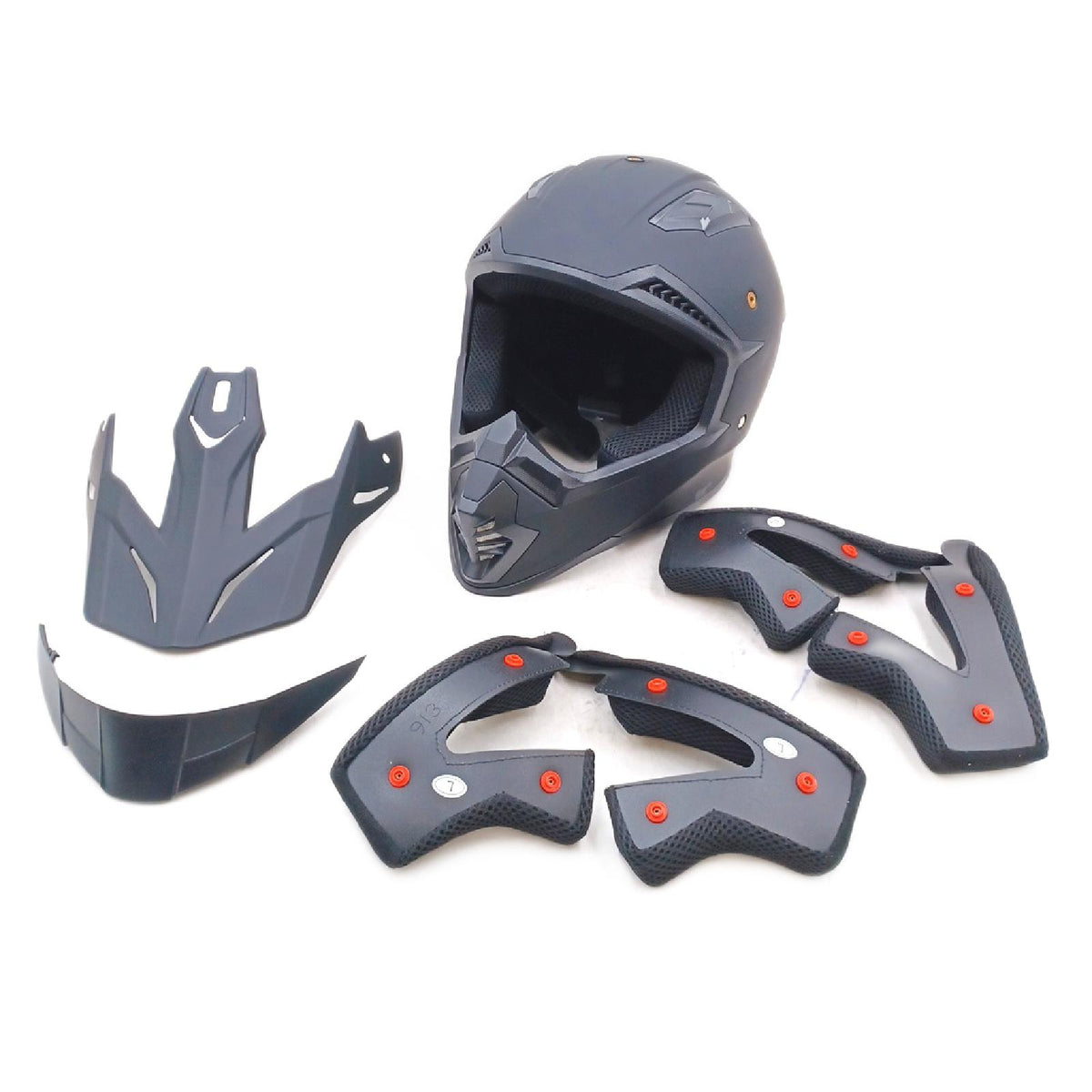 Motocross Helm Fullface Schutzausrüstung Größe M 57 58 Maske Br