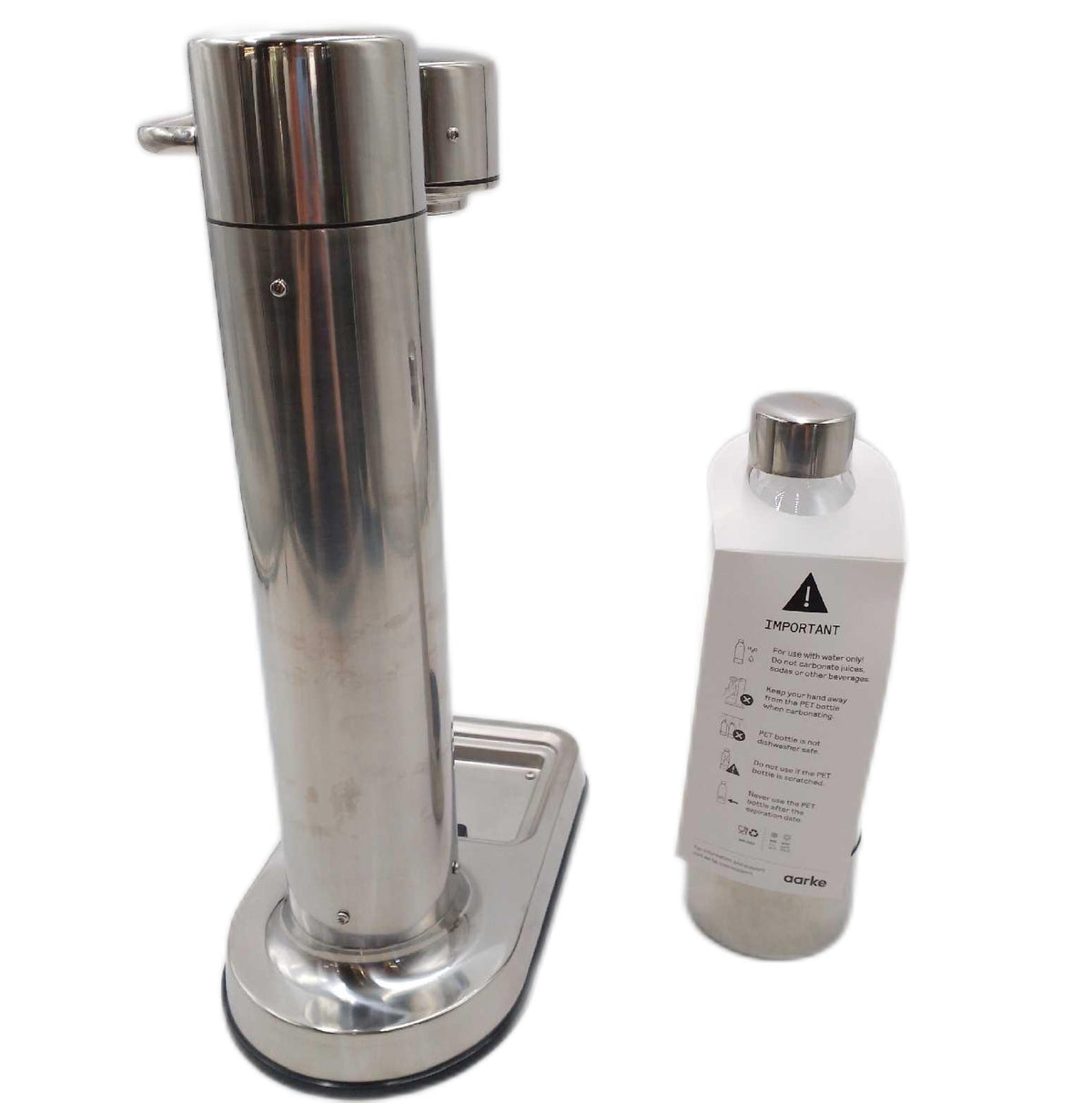 Aarke Carbonator 3 Wassersprudler Edelstahlgehause sichtbare Flecken fehlt Abt